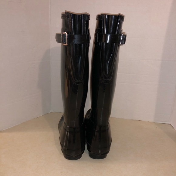 Hunter black rubber snow rain boots size 7 women - Picture 3 of 9